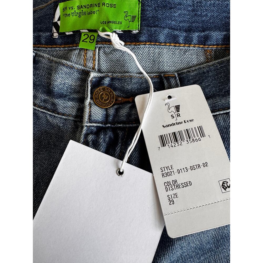 New Free People X Sandrine Rose Women's Distressed Wide Leg Jeans Size 29 - Picture 6 of 6
